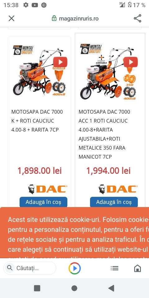 Motosapă de  vânzare