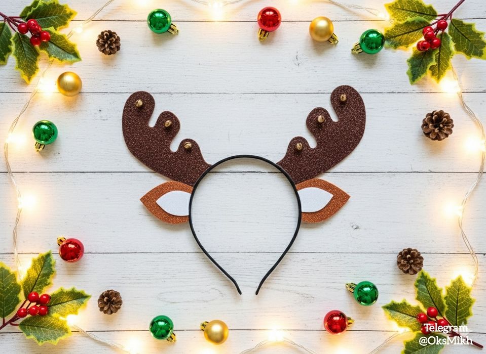 Новый год ободок с рожками Оленей
