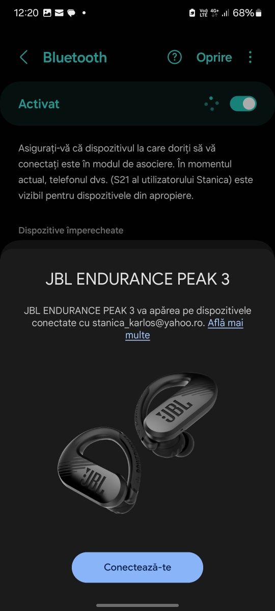 Vand JBL Endurance Peak 3 app noi