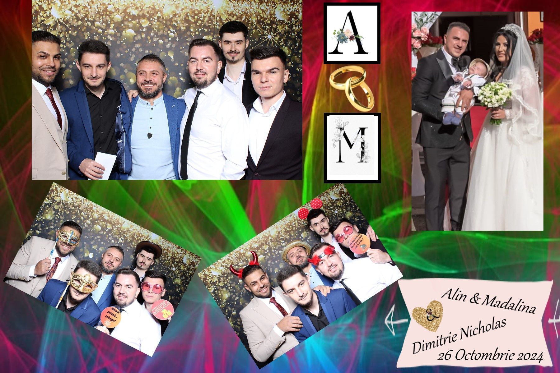 Cabina foto, 360 video booth selfie, fum greu, artificii, aranjamente