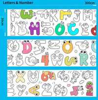 Rola de Colorat Pentru Copii, Litere si Numere