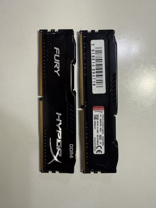 Оперативная память HyperX Fury DDR4 8 gb— 2 планки ОЗУ
