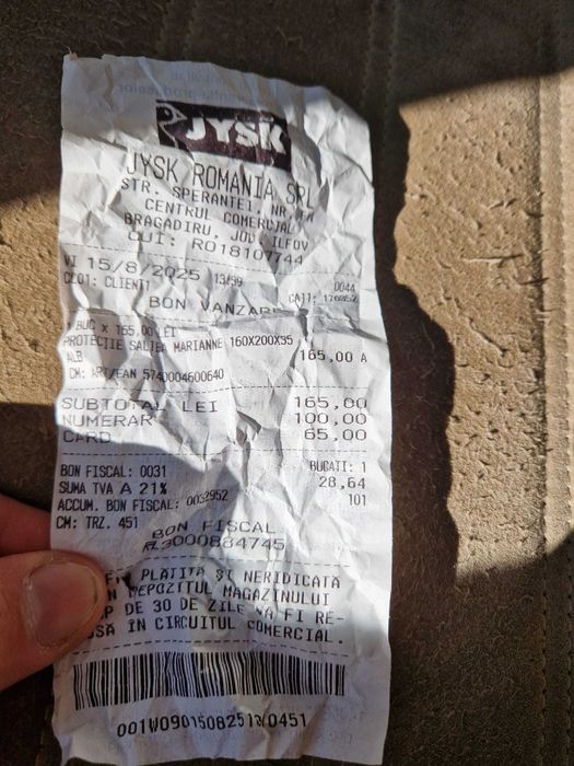 Husa Pat Impermeabila Noua 80 lei