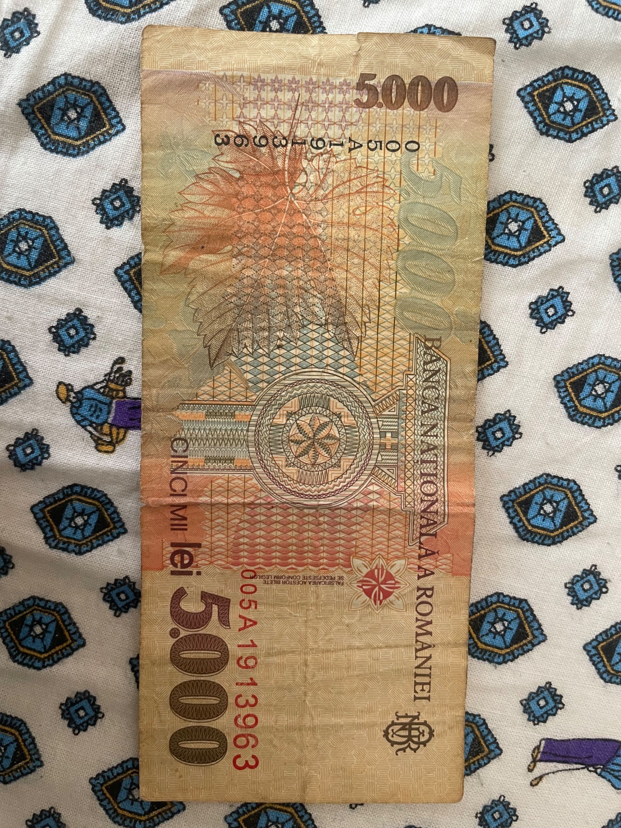 Bancnota 5000 lei,1998