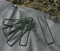 Cleme metalice verde pentru fixare folii plasa gradina 17cm set 10 buc