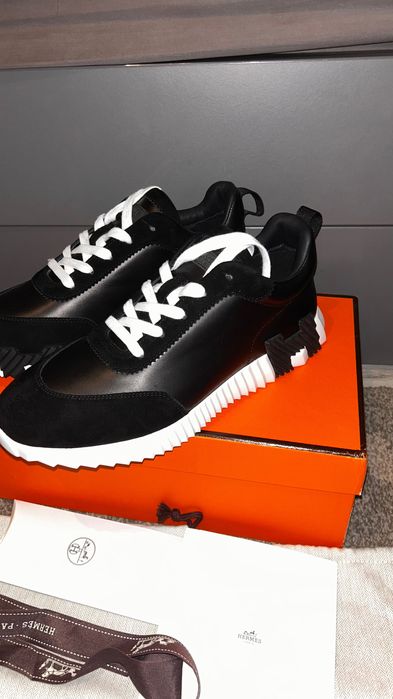 Hermes Bouncing Sneakers Leather черни кожени