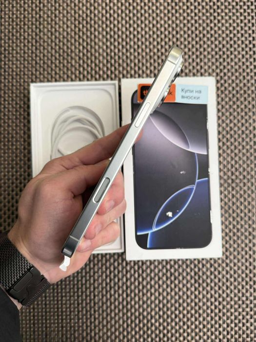 НОВ! 1TB! Iphone 16PRO MAX Лизинг от 88лв/м White titanium Гаранция!