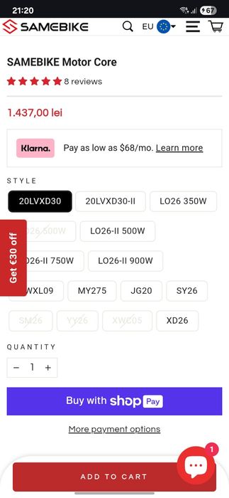 Miez Motor Bicicleta electrica