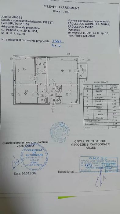 Vand apartament 3 camere pitesti proprietar