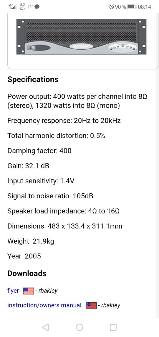 amplificator de putere crawn. 2 ×660w în 4 ohmi