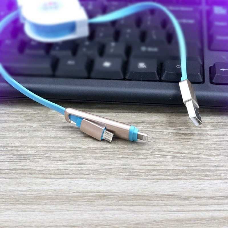 2в1 Телескопичен USB кабел 1 метър за Андроид мартфони и Iphone 5
