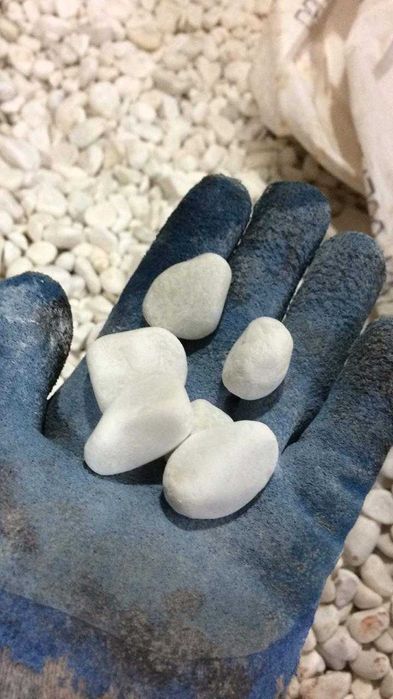 Белая Галька, белые круглые камни, декоративные камни