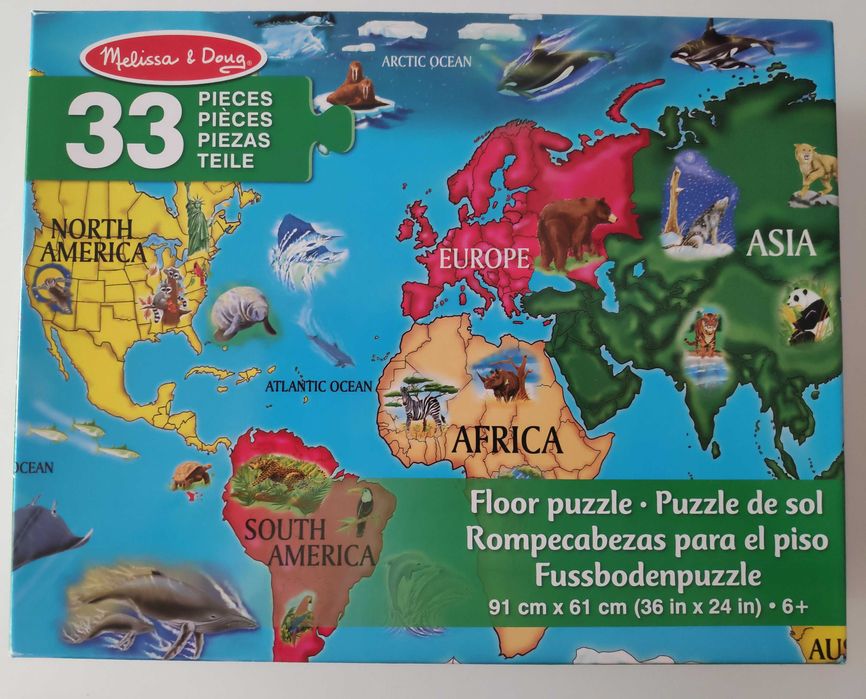 Puzzle World Map cu 33 de piese