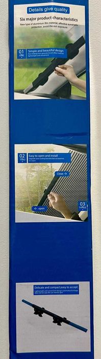 Parasolar auto retractabil – protecție parbriz aluminiu reflectorizant
