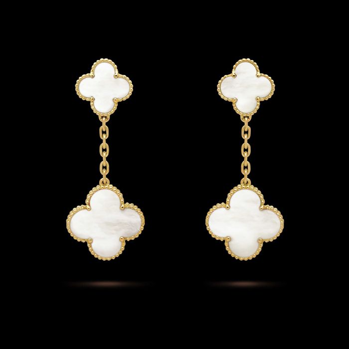 Van Cleef & Arpels VCA Gold Mother Pearl 2 Magic Alhambra Дамски Обеци