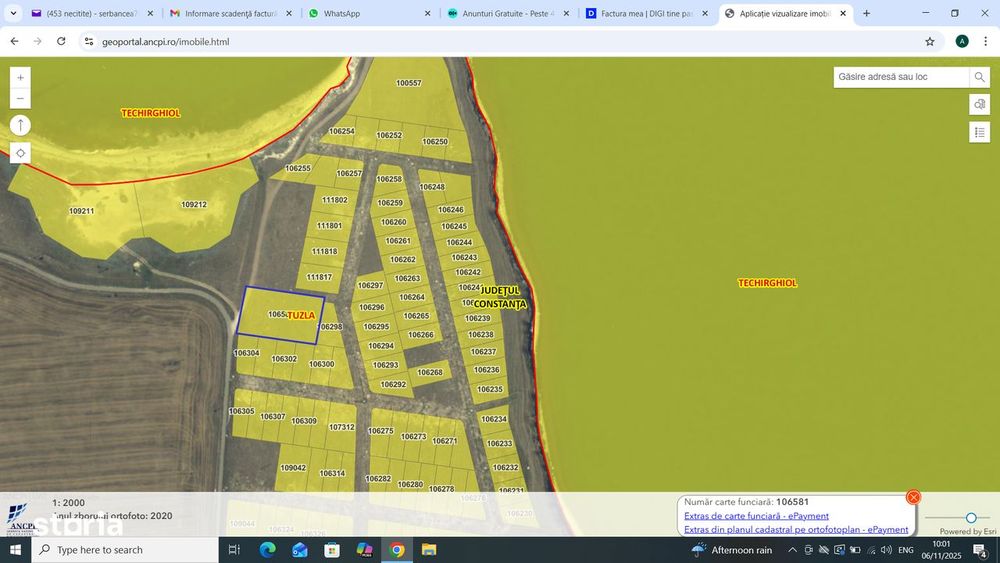 Teren intravilan pe malul lacului Techirghiol 2500mp pe colt 60000euro