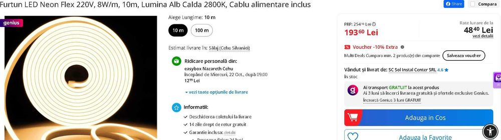 Bandă LED 10M Flexibilă din Silicon cu Temporizator Impermeabilă