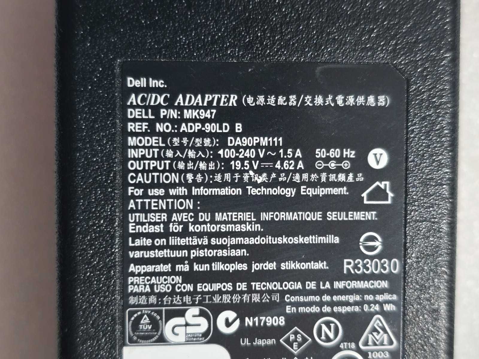 Incarcator DELL  19.5V 4.62A, 90W mufa: 7.4mm X 5.0mm