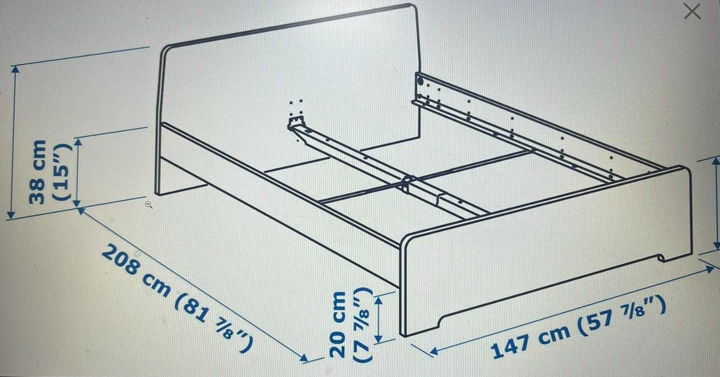 Спалня 140/200 ASKVOLL от IKEA с гръбна табла за леглото, с матрак.