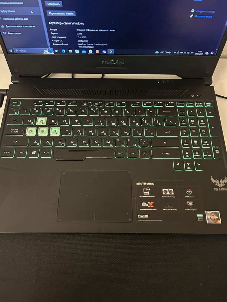 Продам игровой ноутбук asus tuf gaming f505d