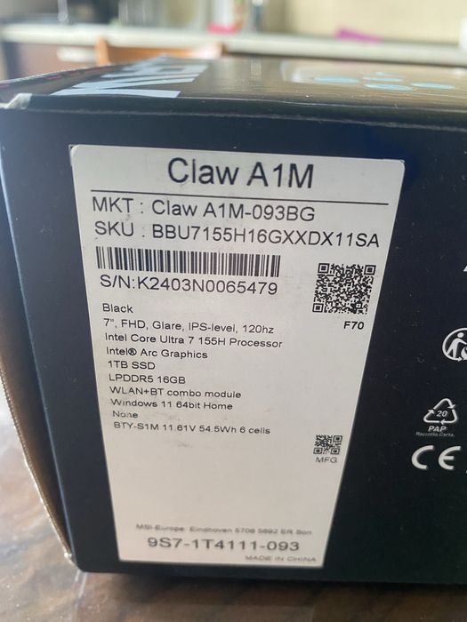 Msi claw a1m гейминг конзола