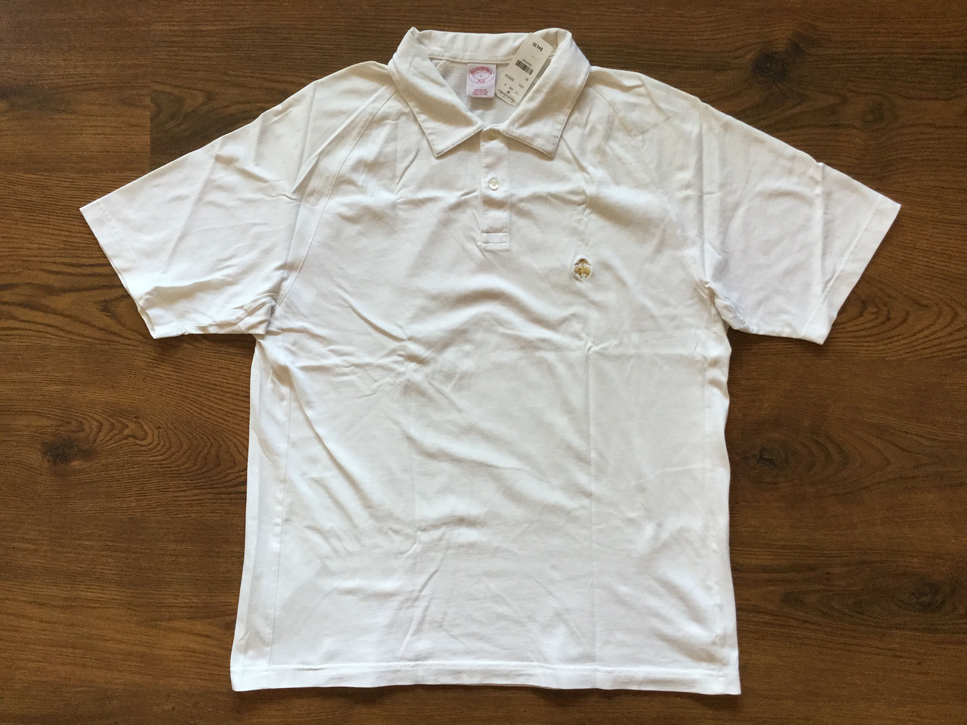 НОВА оригинална бяла памучна тениска BROOKS BROTHERS размер L от САЩ