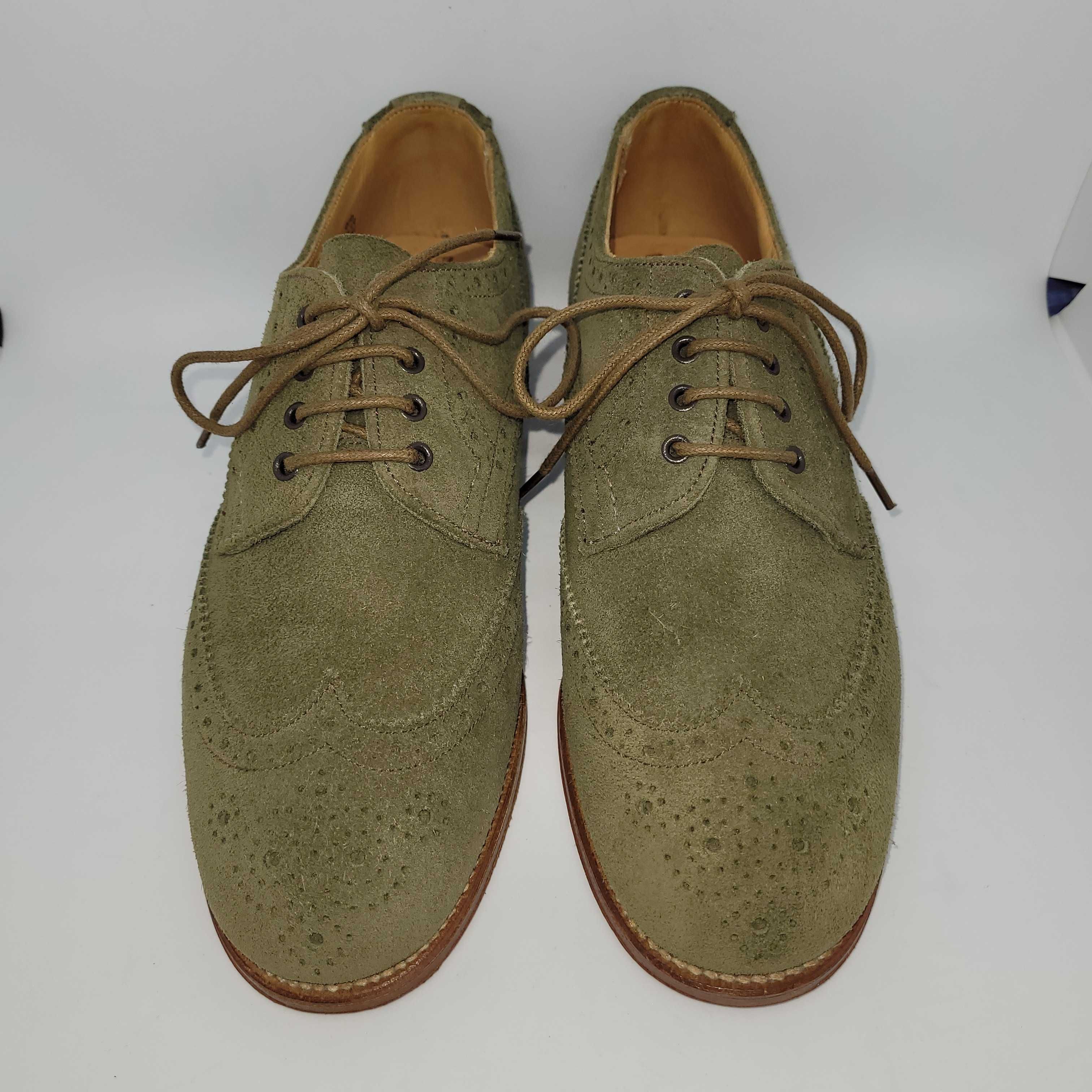 Tricker's "Anne" Brogue Country Shoe-Turf Green Suede-UK 5,5/EUR 38,5