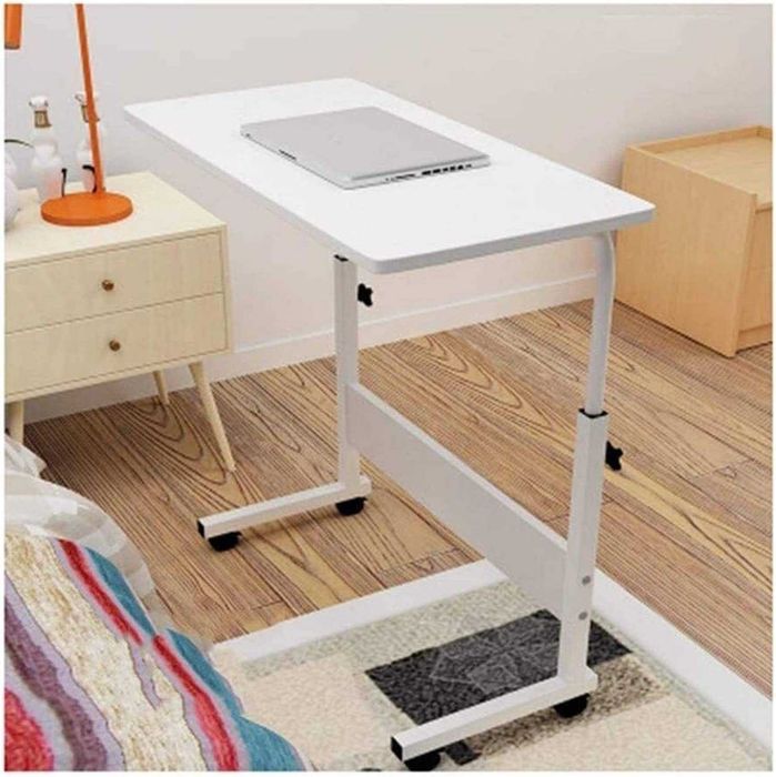 Birou mobil multifunctional,inaltime reglabila70-90cm,blat 80x40cm,alb