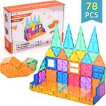 Set Inteligent Placute Magnetice de Constructie 78 Piese