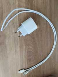 Зарядно/ Адаптер Apple за iPhone, 20W, USB-C, White + кабел