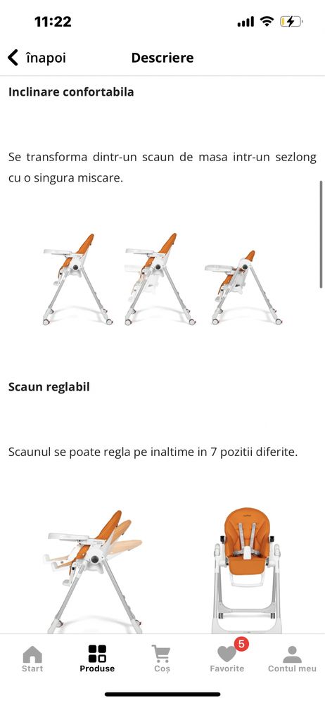 Scaun de masa Peg Perego