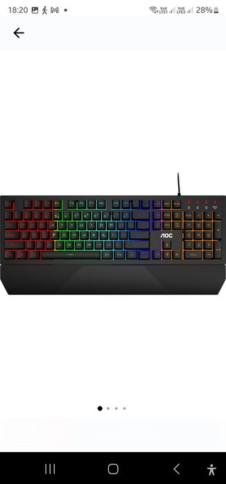 Tastatura gaming semimecanica AOC GK200, iluminare rainbow, layout US