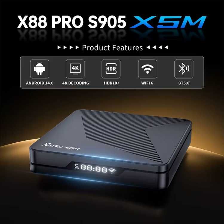 Tvbox Android X88PRO X5M New2025 Скорость быстродействия летает s905x5