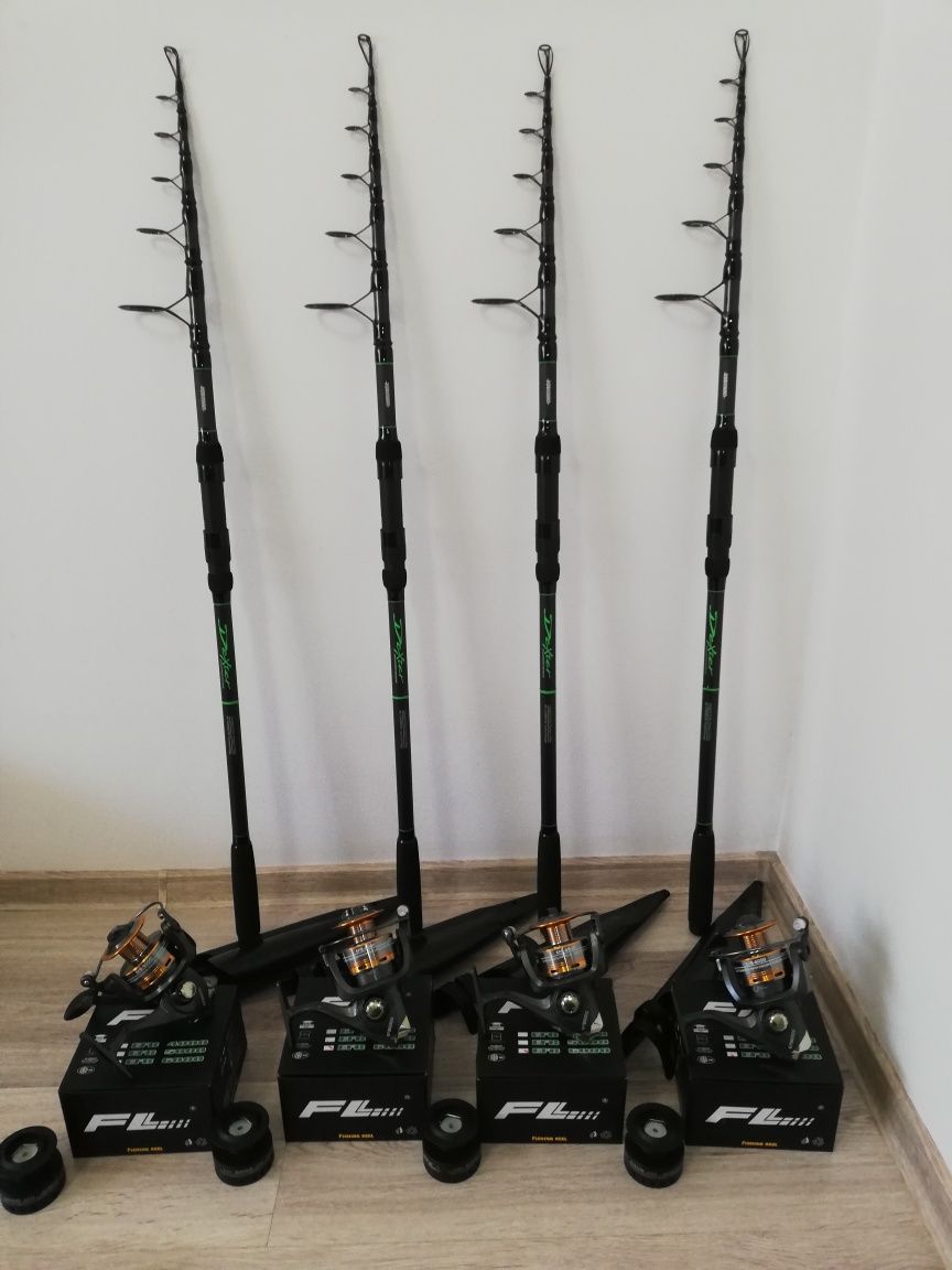 SET 4 Lansete Crap Robinhan Dexter 3.6m 3.5LBS + 4 Mulinete FL EFB6000