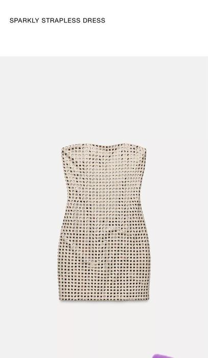 Sparkly strapless dress Zara