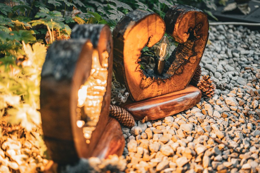 Нощни лампи естествена дървесина