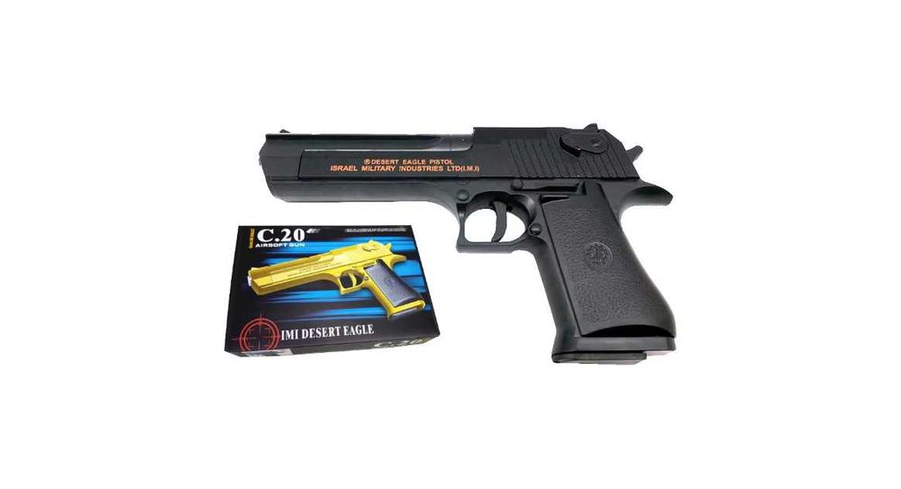 Airsoft Gun C.20 DESERT EAGLE Pistol Metal, Negru 6mm 200 bile