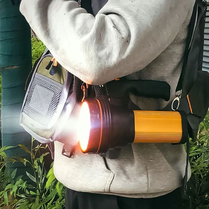 МОЩЕН Акумулаторен LED фенер прожектор  DAT A398 далекобоен 800м