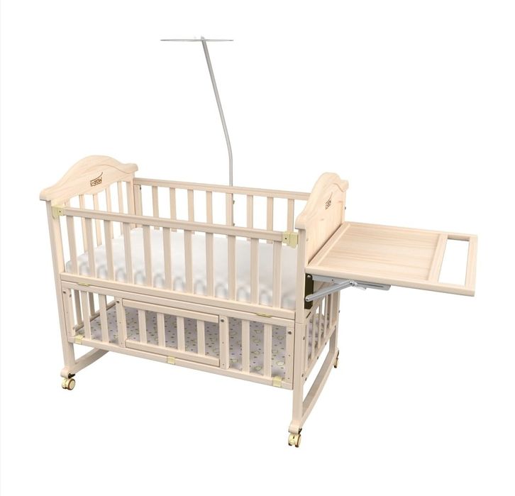 Pătuț bebe lemn natural