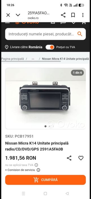 Navigatie auto  Nissan Micra K14 radio/Cd/DVD/GPS