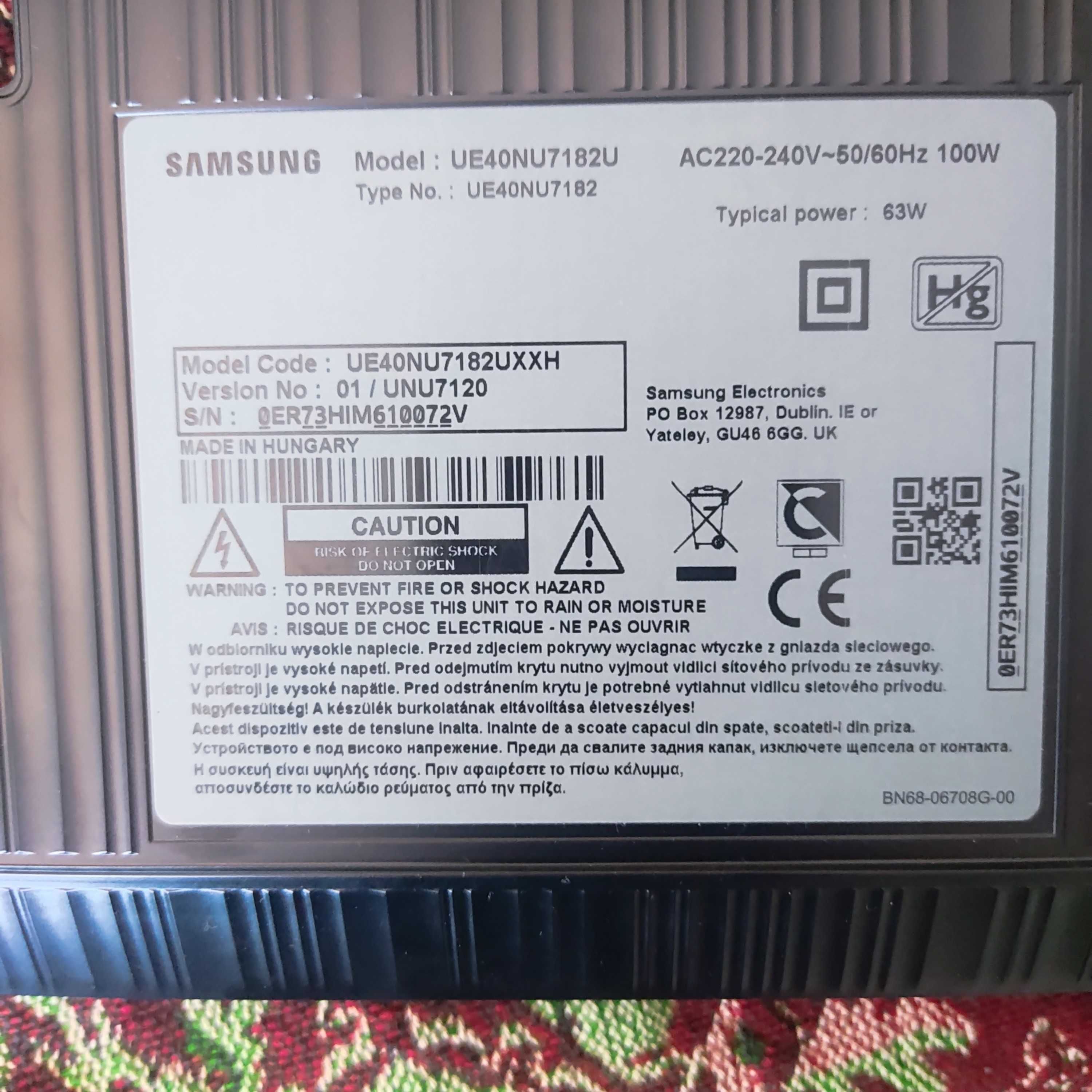 40"SAMSUNG UE40NU7182U на части