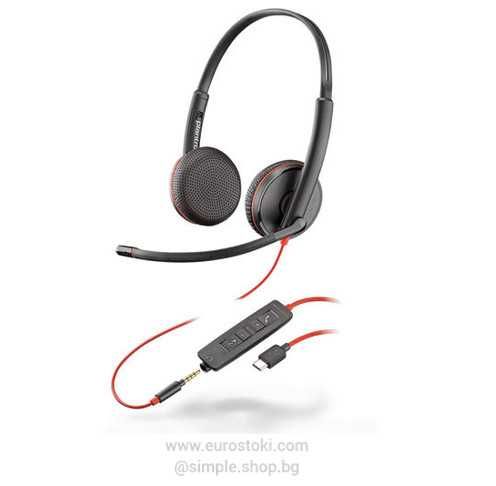 Слушалки Plantronics Blackwire C3225, кабелни слушалки