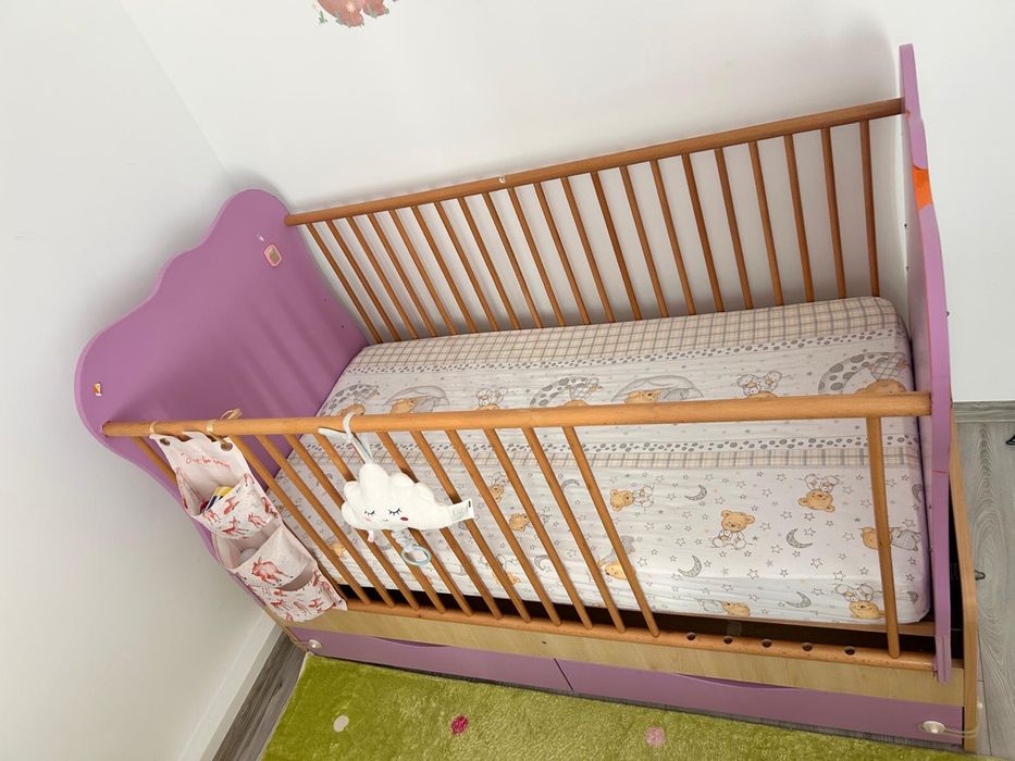 Patut bebe din lemn 140x70 cm