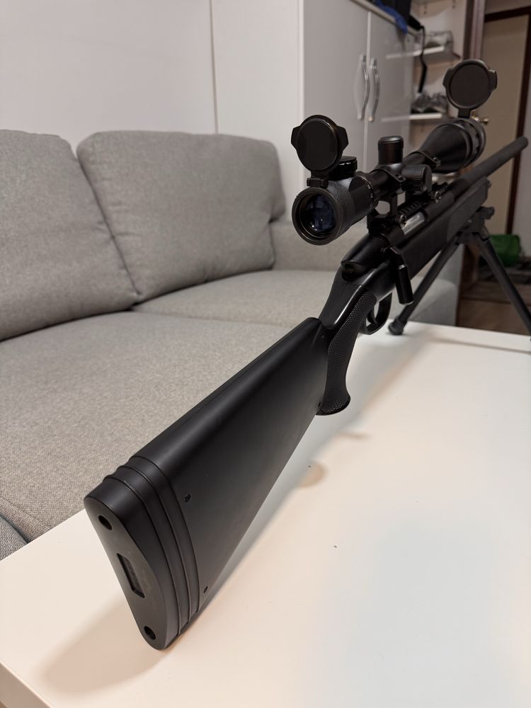 Airsoft sniper pe arc Swiss Arms Black Eagle M6 + luneta Pinty 6-24x50