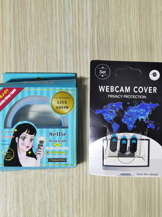 Selfie Ring Inel Selfie LED Clips Evenimente Live USB Hub Webcam Cover