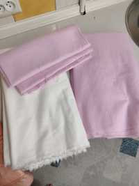 Продаётся бамазеевая ткань, нежно розовая и белая