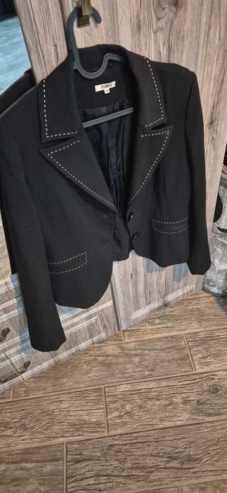 Sacou negru elegant Yokko marimea 44