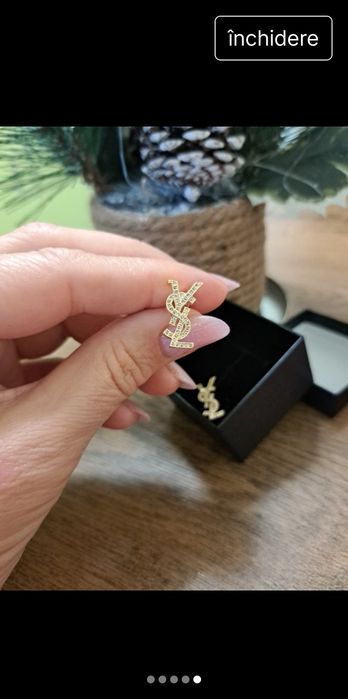 Cercei YSL cu cristale Swarovski