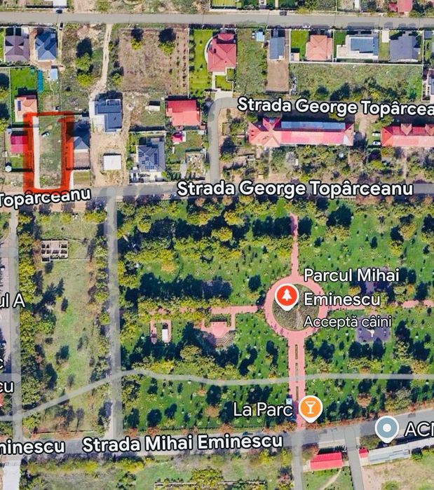 Teren vedere parc Mihai  Eminescu