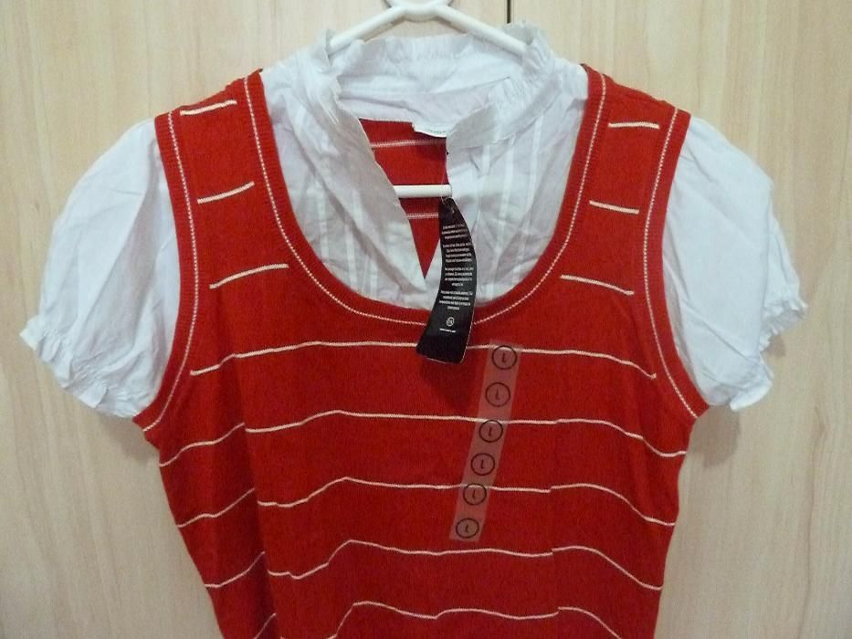 Bluza tip camasa cu vesta noua cu eticheta (100%bumbac)